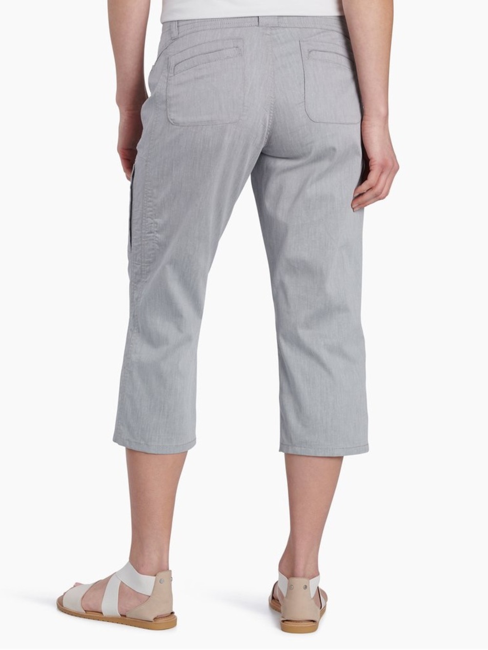 KUHL Cabo Kapri Ash Gray Pants Capri Cropped Lightweight Outdoor Hiking Size 8 - Picture 2 of 11
